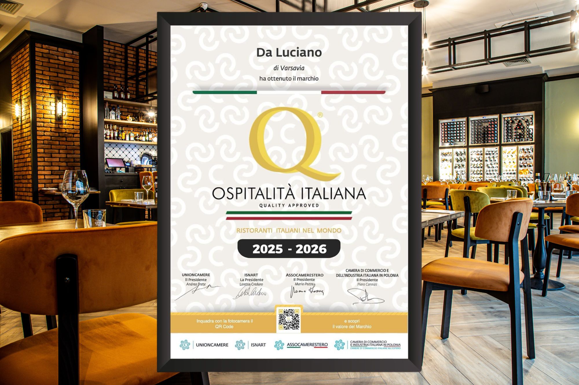 da Luciano certyfikat Ospitalita Italiana